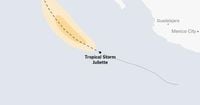 Maps: Tracking Tropical Storm Juliette