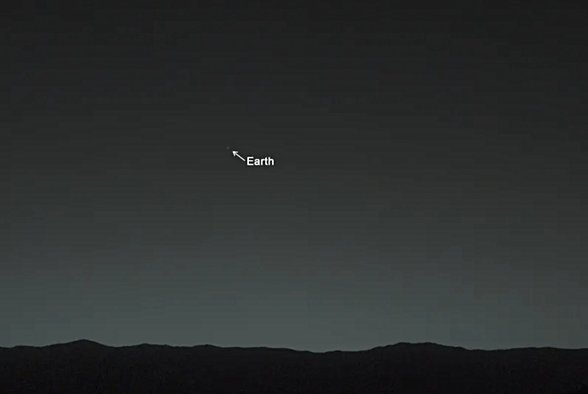 Mars üzerinde çekilen Dünya Fotoğrafı.