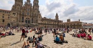 Santiago De Compostela Overwhelmed By Pilgrim Surge
