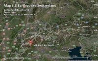 Erdbeben der Stärke 3.3 südöstlich von Sitten (Sion District, Wallis), Schweiz