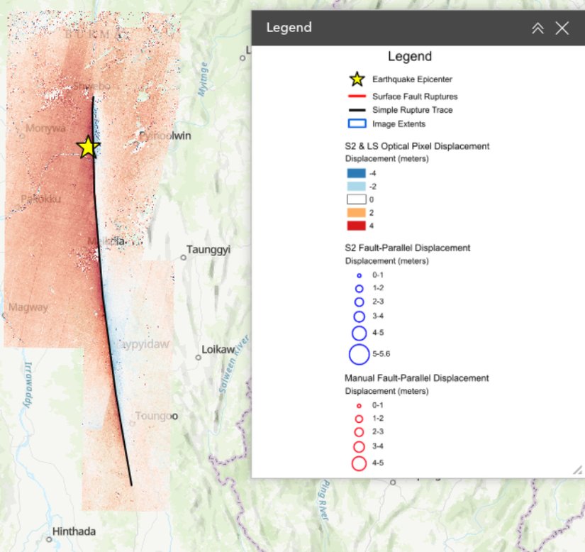 Depremin yer yüzünde oluşturduğu kırığın uydu görseli