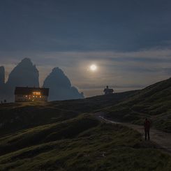  The Moon and Jupiter over the Alps 