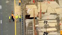 New sinkhole opens up on I-80 in Wharton, New Jersey