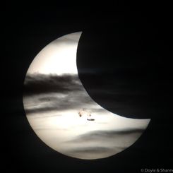  Plane, Clouds, Moon, Spots, Sun 