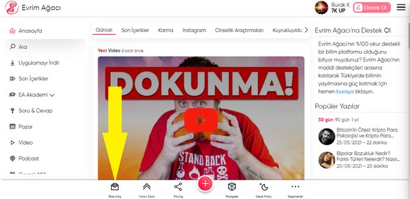 Bize Ulaş butonunun konumu