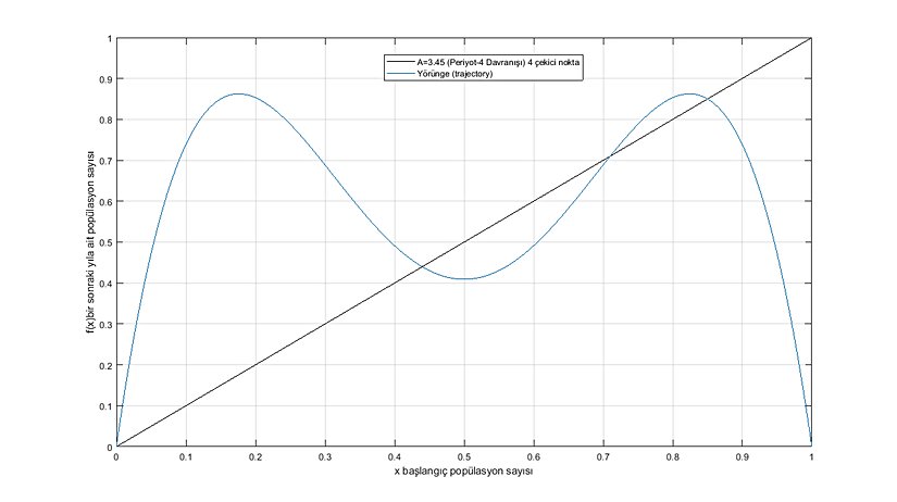 Sinek Popülasyonu ve Sabit Noktalar (Periyot-4 Davranışı) (Grafik-8)