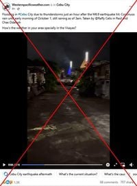 Month-old video of flashfloods in Cebu falsely linked to September 2025 jolt