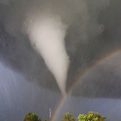 Tornado and Rainbow Over Kansas