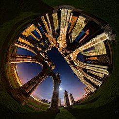  Moonset at Whitby Abbey 