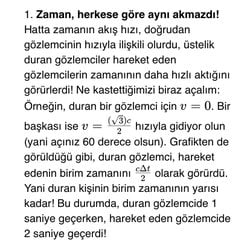 Görelilik grafiğindeki bu yorumu açıklar mısınız?