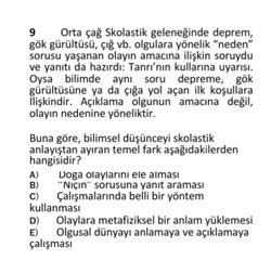 Bilimsel düşünceyi skolastik düşünceden ayıran temel fark hangisidir?