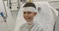 Heroic boy suffers burns after jumping in front of firework to save sister