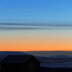 Mercury and Jupiter at Sunset