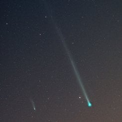 Two Camera Comets in One Sky