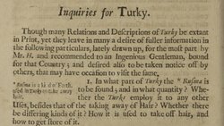 Türkiye ile İlgili İlk Basılı Akademik Makale: "Türkiye Hakkında Sorular" (1667)
