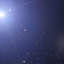 Bright Star Regulus near the Leo 1 Dwarf Galaxy