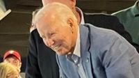 Biden makes rare public appearance at Dodgers-Phillies playoff game