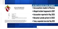 Laredo priest accused of sexual misconduct with minor in Mexico, suspension announced 6 months after