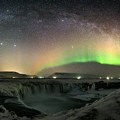 The Waterfall and the World at Night