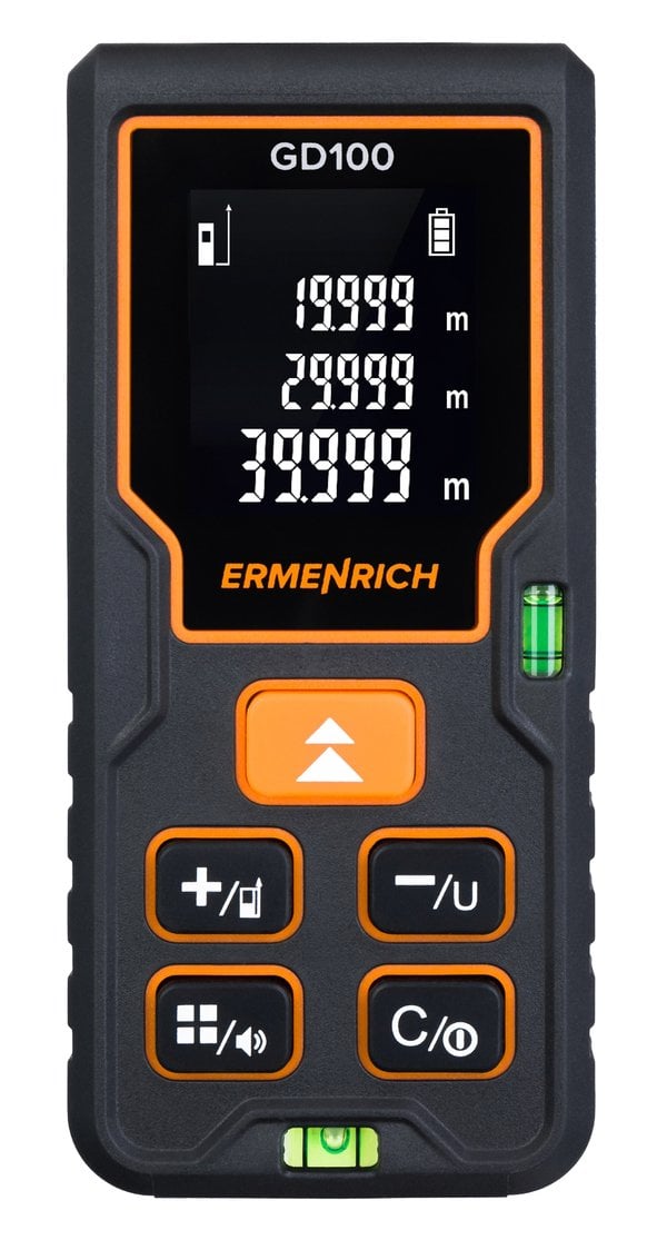 Ermenrich Reel PLUS GD100 Lazer Metre, siyah