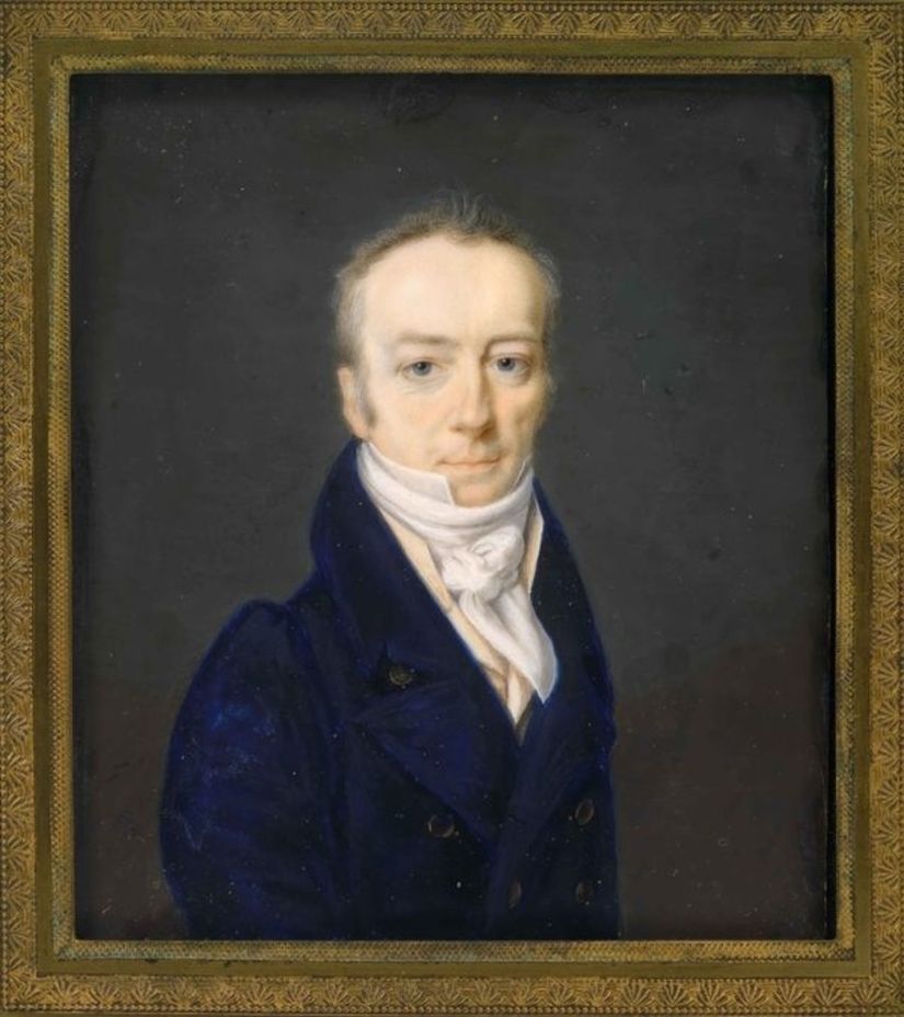 Smithsonian Enstitüsü'nün kurucusu James Smithson, Washington D.C.'de, insanlar arasında bilginin artması ve yayılması için oluşturacağı kuruma bir servet harcamıştı. Bu yüce ama belirsiz dikteye en iyi nasıl uyulacağını belirlemekle görevli insanlar, Humboldt'un tanıştığı ya da ilham verdiği ve neredeyse hepsi Amerikalılar'dan oluşuyordu. (Henri-Joseph Johns, 1816; Ulusal Amerikan Tarihi Müzesi)