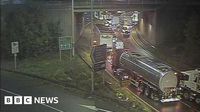 M25 exit closed at Thurrock after two-vehicle crash