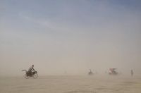 Burning Man’s Orgy Dome Destroyed by ‘Hurricane-Force’ Windstorm as Desert Braces for Predicted Rain