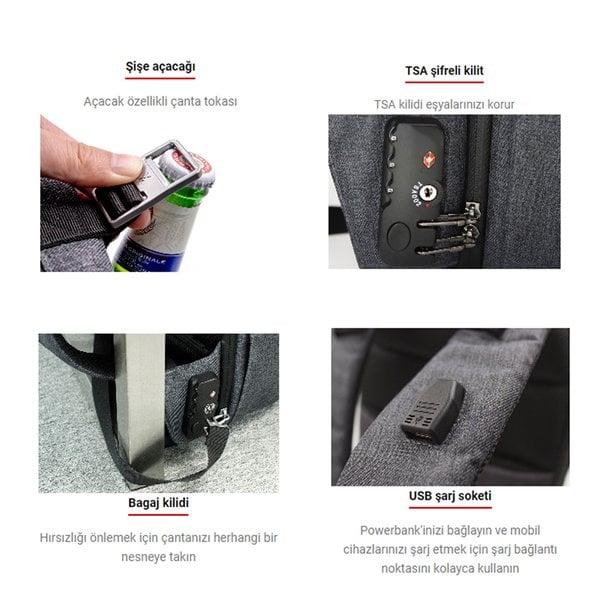 Phantom Hırsızlığa Karşı Korumalı Sırt Çantası