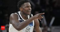 Anthony Edwards shakes off injury scare, returns to lead Minnesota Timberwolves in Game 2 vs Golden State Warriors | NBA News - The Times of India