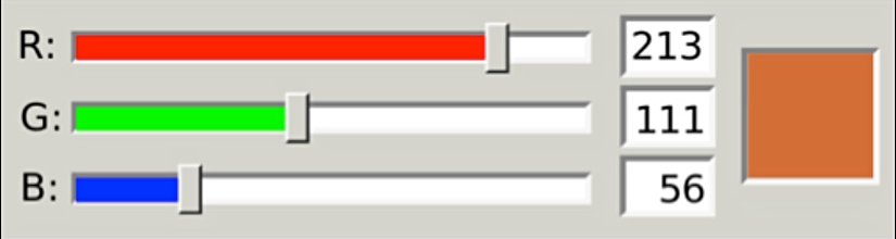 RGB kaydırıcıları, her bir renk kanalının yoğunluğunu ayarlayarak sağdaki rengi elde etmenizi sağlar.
