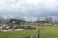 Tornadoes damage central Indiana farm buildings, mobile home