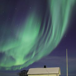 Green and Black Aurora Over Norway