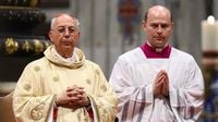 This is Dominique Mamberti, the Cardinal in charge of announcing the new Pope