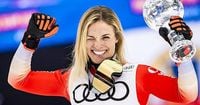 Gut-Behrami sets historic record in Super-G with gala performance