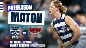 Geelong Cats Clash With Essendon Bombers At GMHBA Stadium