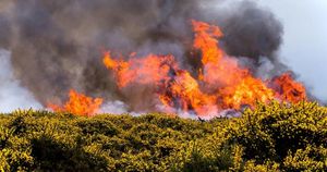 Wildfires Turn UK Skies Red With Beauty