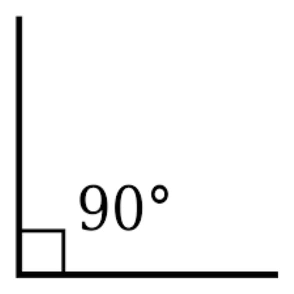 Bu dik açı, yani 90 derece açı.