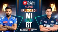 IPL 2025, MI vs GT Live Score: Sai Kishore Strikes as Hardik Falls, Mumbai 112/5 vs Gujarat