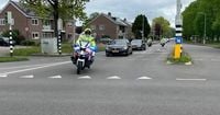 Motorrijders van de politie Noord-Nederland oefenen voor NAVO-top: 