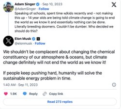 Elon Musk İklim Değişikliği Konusundaki Kıyamet ve Kasveti Çürütüyor, Dünyanın Bildiğimiz Şekliyle Sona Ereceğini Düşünmüyor.
