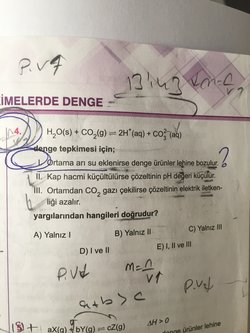 Dengeyi katı ve sıvılar etkilemezken sıvının artması neden hacmi artıyor ve dengeyi kaydırıyor?