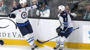 Winnipeg Jets Overcome San Jose Sharks In Overtime Thriller