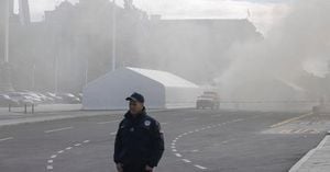 Shooting And Fire Erupt At Pro Vucic Camp In Belgrade