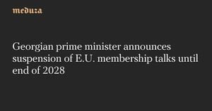 Georgia Freezes EU Membership Talks Until 2028