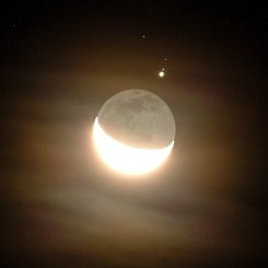 Jupiter and the Moon's Shadowed Horizon