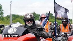Thousands Of Bikers Ride Across England For Dave Myers