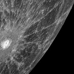 A Spectacular Rayed Crater on Mercury