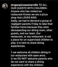 A pizza place asked a group of parents to leave, and judgment was swift. We asked etiquette experts to weigh in. - The Boston Globe