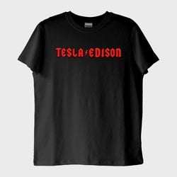 Tesla & Edison T-Shirt (Baskı, %100 Pamuk)