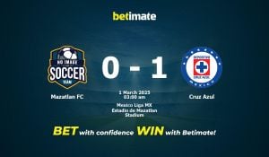 Mazatlán FC Battles Cruz Azul To 1-1 Draw At El Encanto